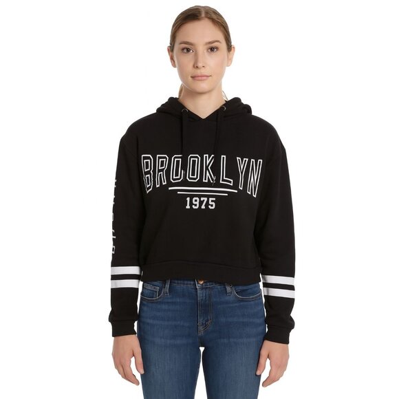 Divided H&M Cropped Crop Hoodie Hooded Sweatshirt Pullover Women's Woman's SMALL - Picture 1 of 11